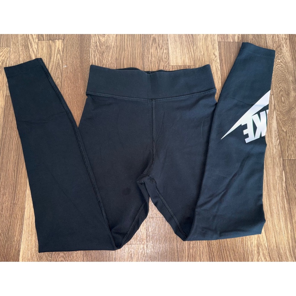 Nike Sportswear Essential High Waisted Logo Leggings‎ Black CJ2297-011 Womens S